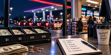 Your store doesn't need to face Friday night cash problems with BANK IN A BOX
